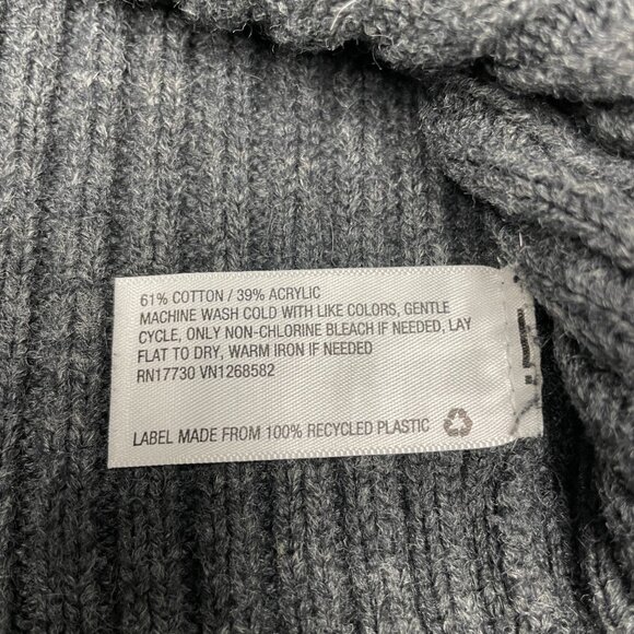 Women's Dark‎ Gray Crew Neck Cable Knit Raglan Sweater- Size M - Picture 7 of 7